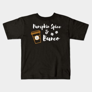 Pumpkin Spice Lattes and Bunco Dice Kids T-Shirt